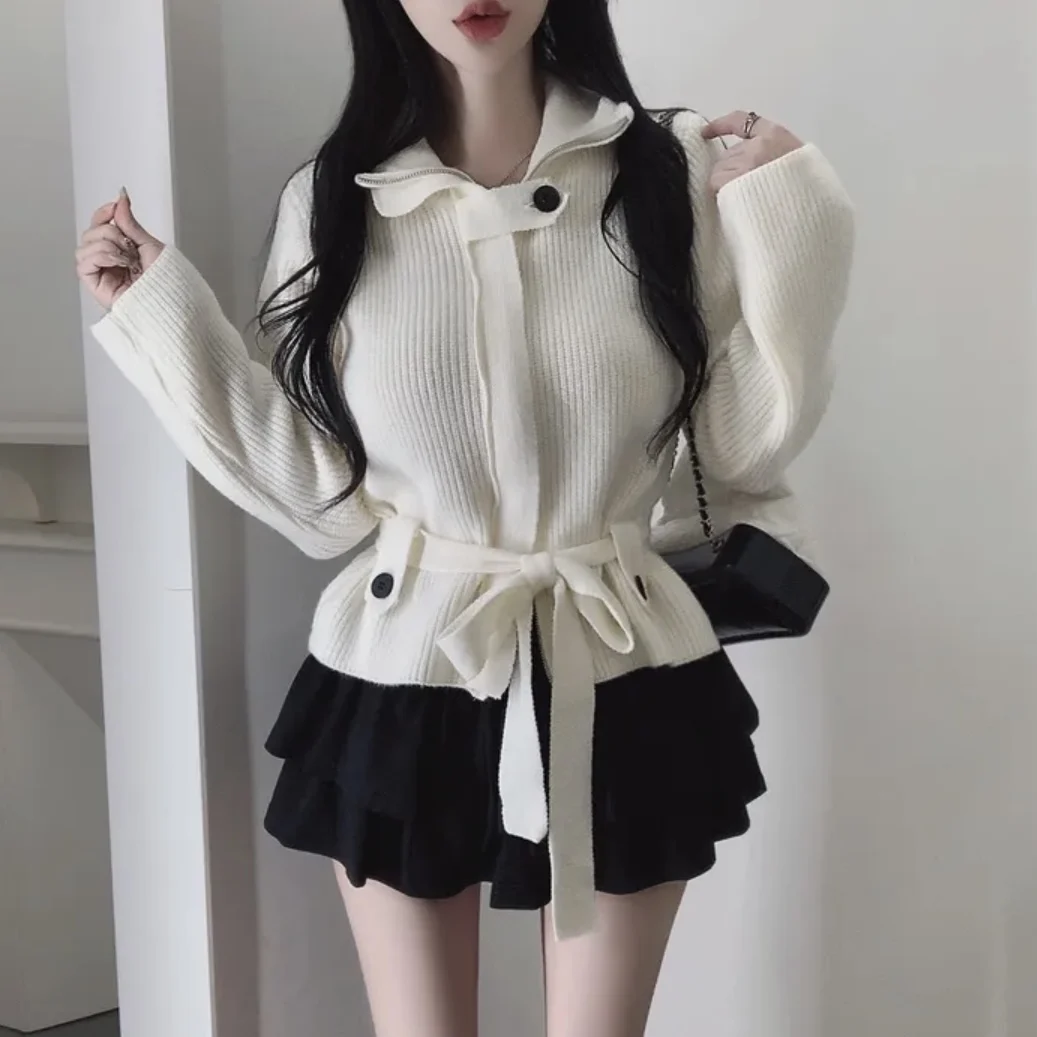 

Faionable High Ne Single Button Long Sve Knitted Sweater Loose Fit Premium Sle Lazy Top for Women Winter 2025 China