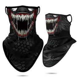 Windproof Half Mask Ice Silk Sport Bandana Breathable Balaclava Mask Venom Protective Face Cover Cycling Neck Gaiter Summer