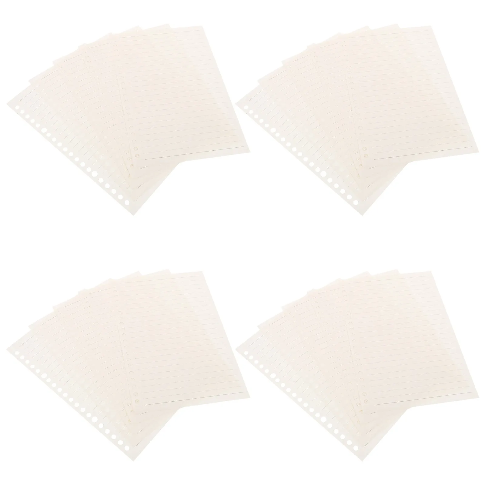 

60Pcs A5 Loose Leaf Grid Paper Refill Thickened Notebook Inserts 20 Hole Binder Journal Planner Refillable Pages for Organized