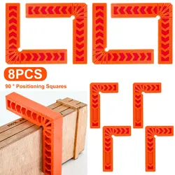 8 Pcs Right angle clamp durable 90 degree positioning block reusable L-shaped clamp for woodworking tools in cabinet drawers