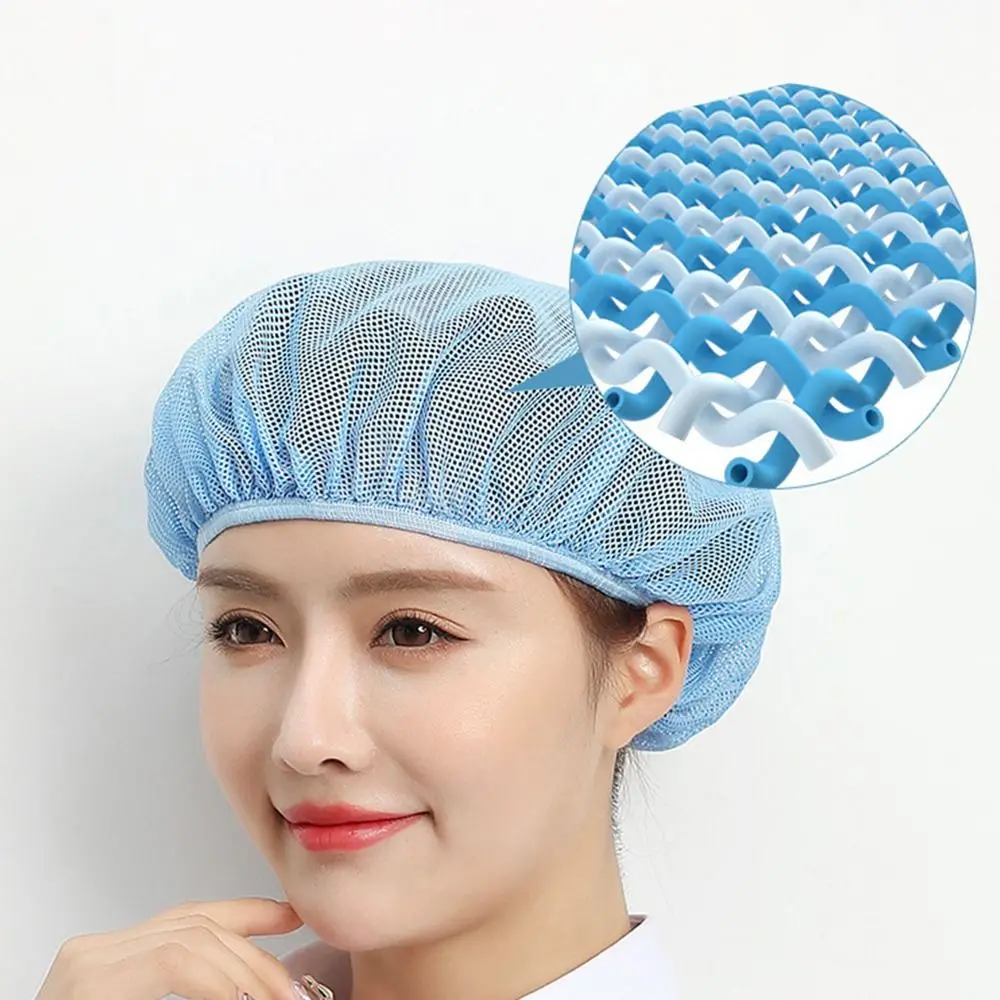 Durable Elastic Mesh Work Hat Dust-proof Breathable Catering Work Wear Oil-Resistant Chef Hat Food Service