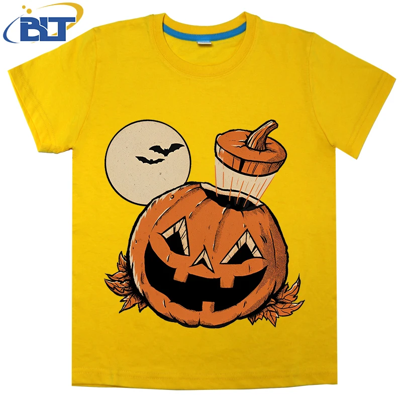 

Vintage Mind Blown Pumpkin Printed Children's T-shirt Summer Cotton Short Sleeve Casual Tops Suitable for Boys and Girls