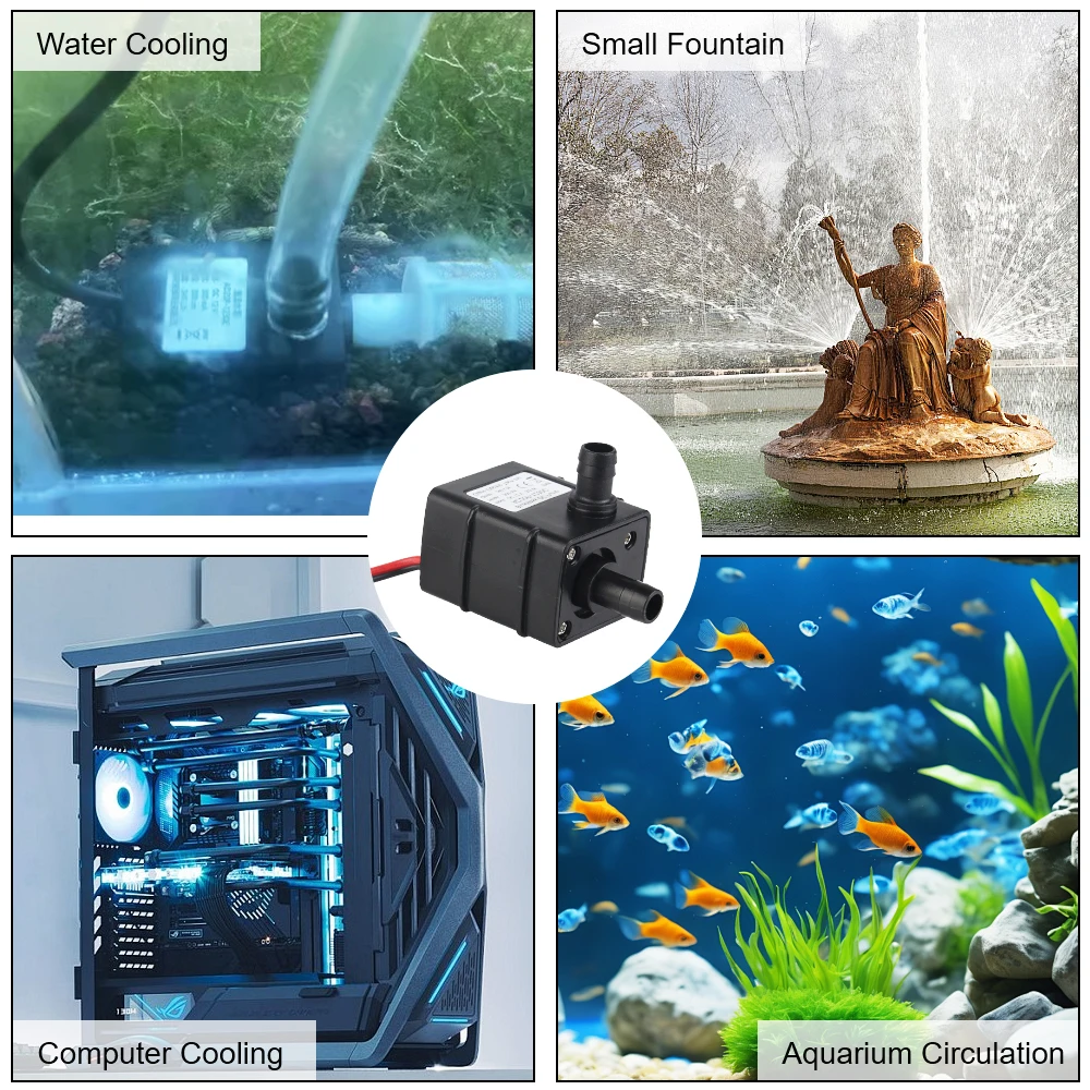 USB Pumping 120L/H Water Circulation DC12V for Garden Pond Fish Tank Micro 5V Brushless Small Water Pump Mini Submersible Pump