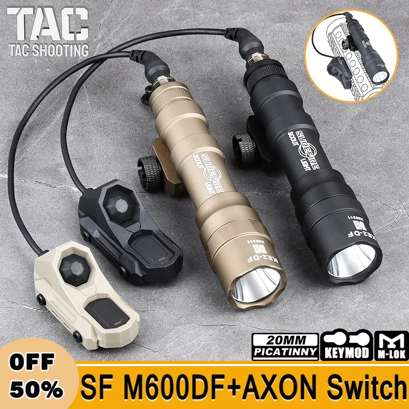 Tactical Surefir M600 M600DF Flashlight 1400 Lumen White LED Hunting Weapon Scout Light Unit Axon Dual Function Pressure Switch