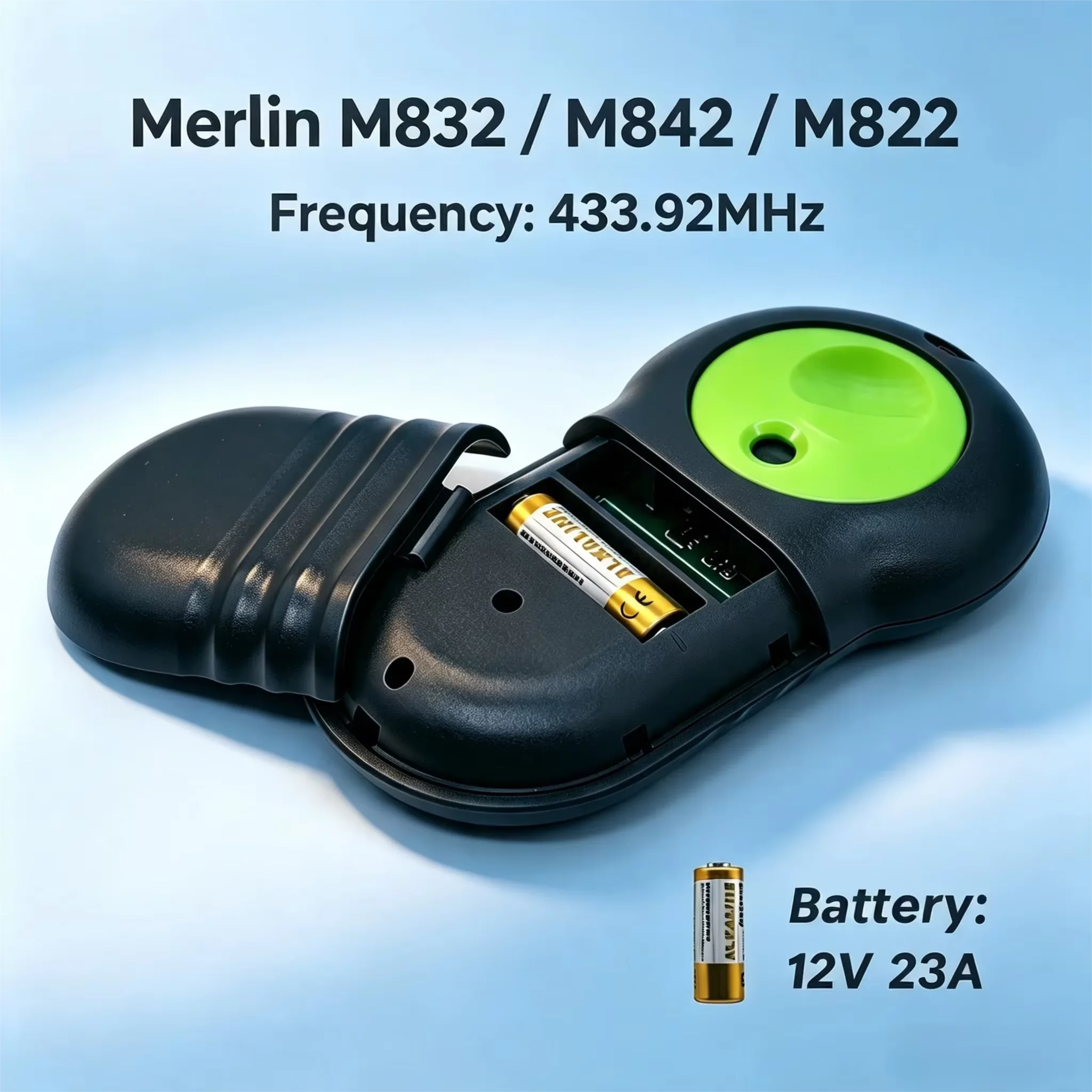 433,92 MHz M842 Merlin M832 M844 M430R M230T Garagentor-Fernbedienung Toröffner Handsender Schlüsselanhänger