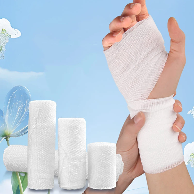 Cotton Gauze Elastic Bandage Disposable First Aid Wound Dressing Tear Resistant Bandage Roll Fixation Absorbent Cotton