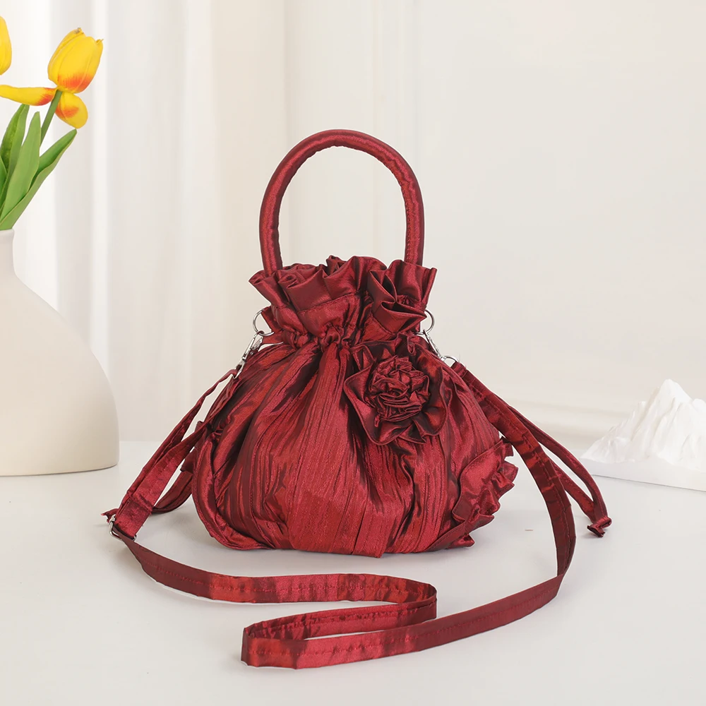 

New versatile vintage floral fabric bag - ethnic style handbag for women, single shoulder strap, can be cross-body carried.