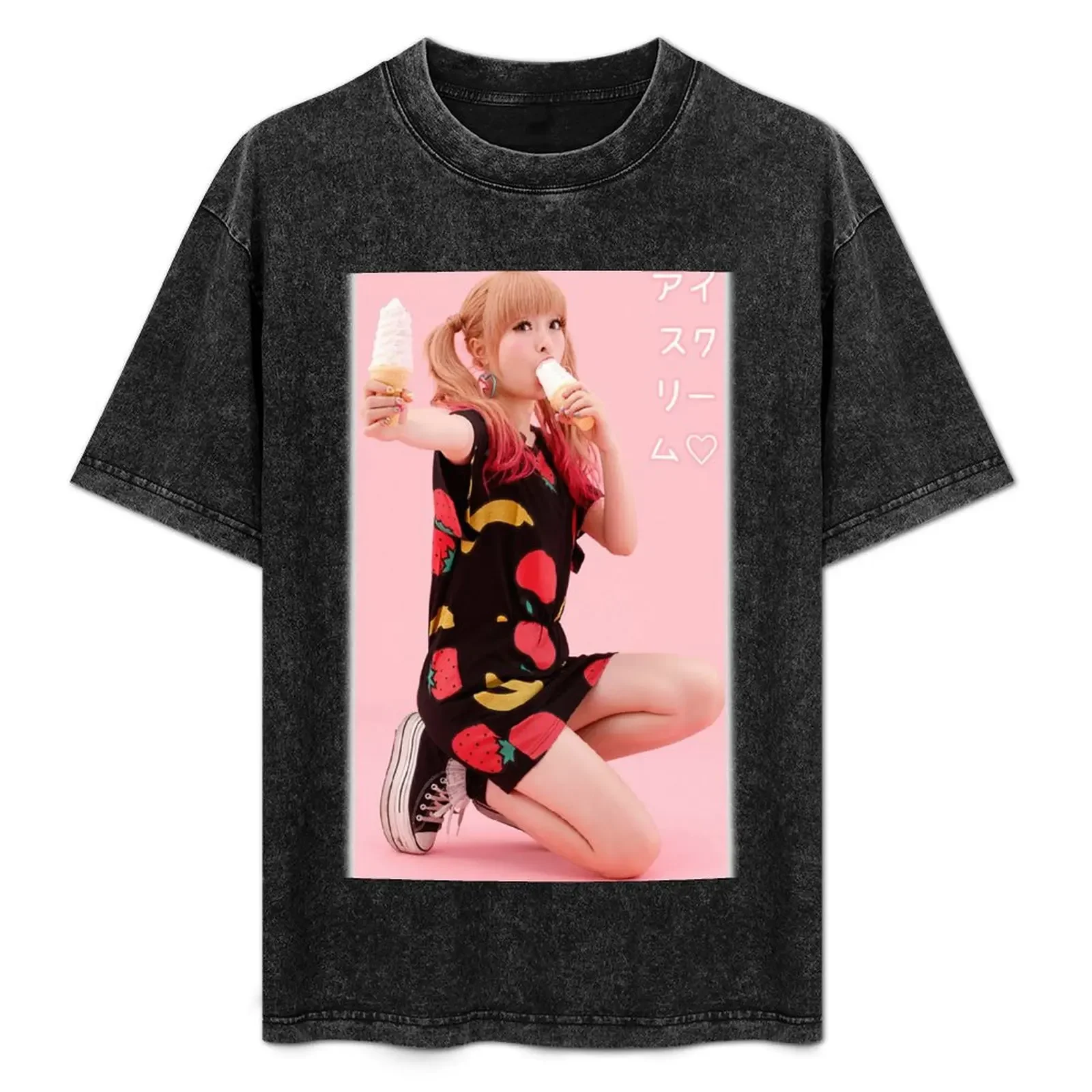 

Футболка с мороженым Kyary Pamyu Pamyu, роскошная мужская рубашка в стиле аниме, забавные костюмы, винтажная рубашка в стиле аниме, мужская одежда