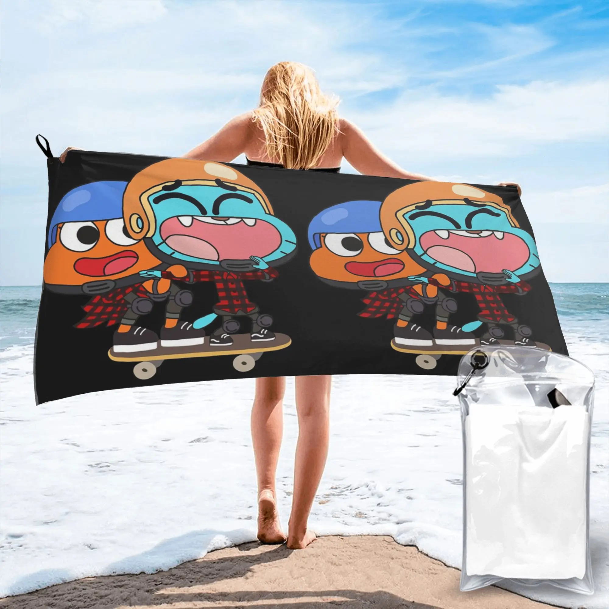 

Пляжное полотенце Gumball Darwin Skate из мягкой микрофибры, быстросохнущее, впитывающее, для бассейна