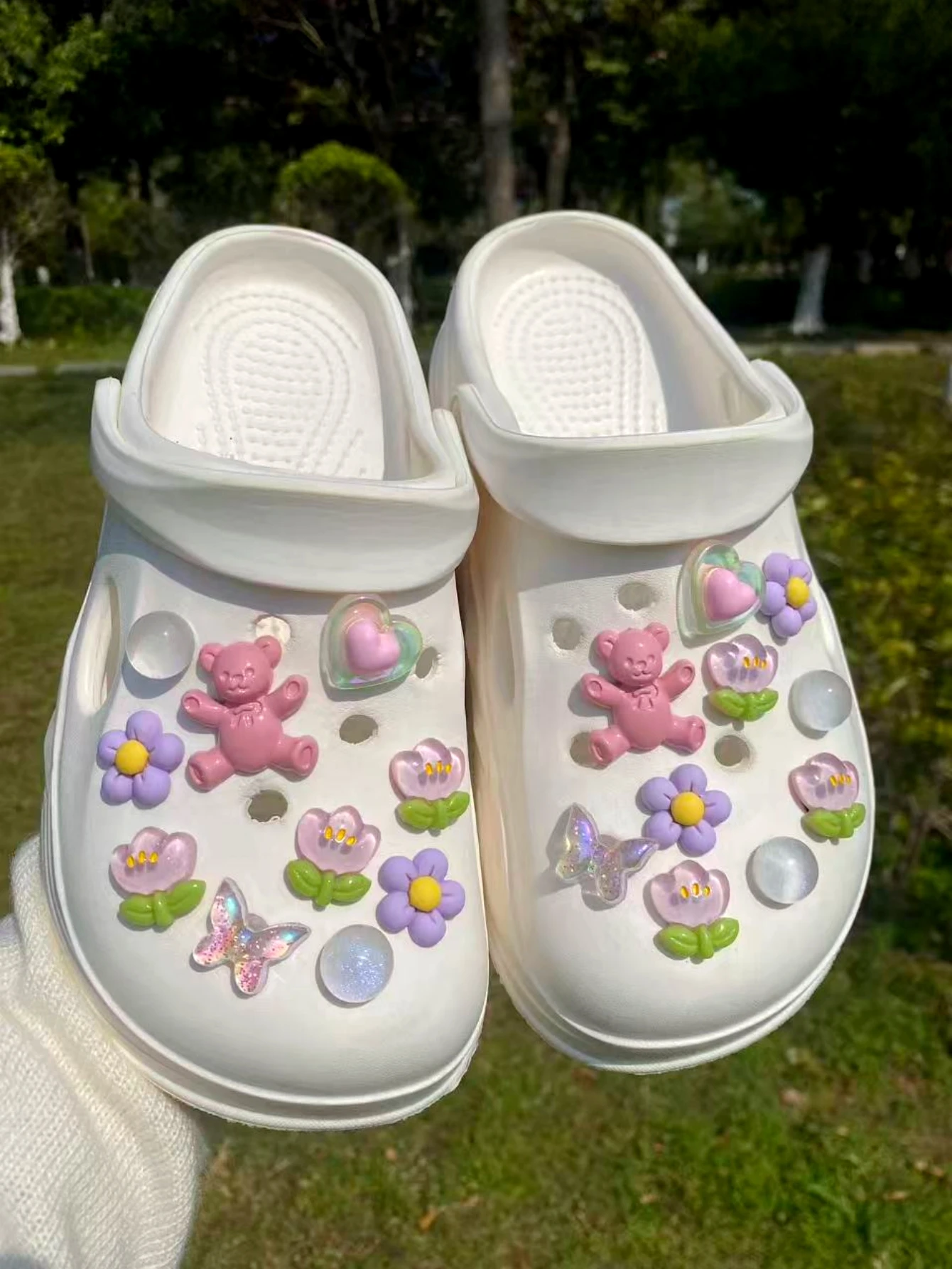18 Pieces of Cute Bear Shoe Decorations for DIY Casual Shoe Decorations - Fun and Multi-functional Personalized Shoe Ways
