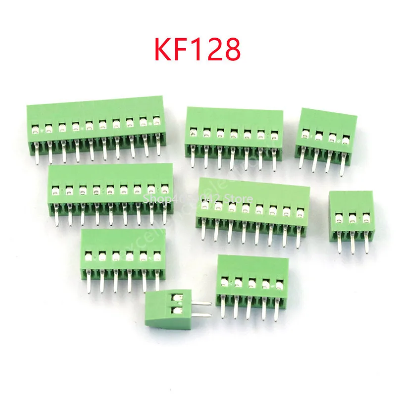 5pcs KF128 2.54mm Pitch PCB Screw Terminal Block Connector 2P 3P 4P 5P 6P 7P 8P 10P 12P 16P Terminals for 18-26AWG Cable Adapter