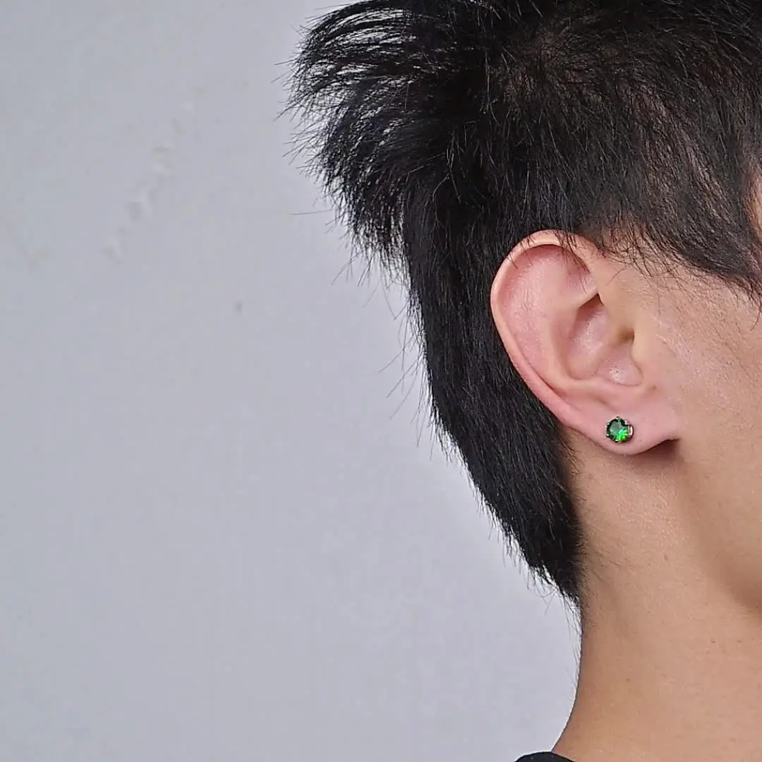 Six Claw Magnetic Zircon Clip Earrings for Men,Stainless Steel Silver Color Non-Pierced Metal Earrings