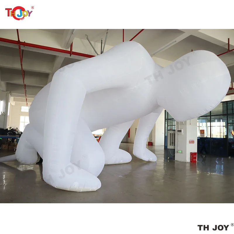 Uomo da corsa gonfiabile bianco puro sportivo maschile per competizioni pubblicitarie modello umano bianco gonfiabile o decorazione