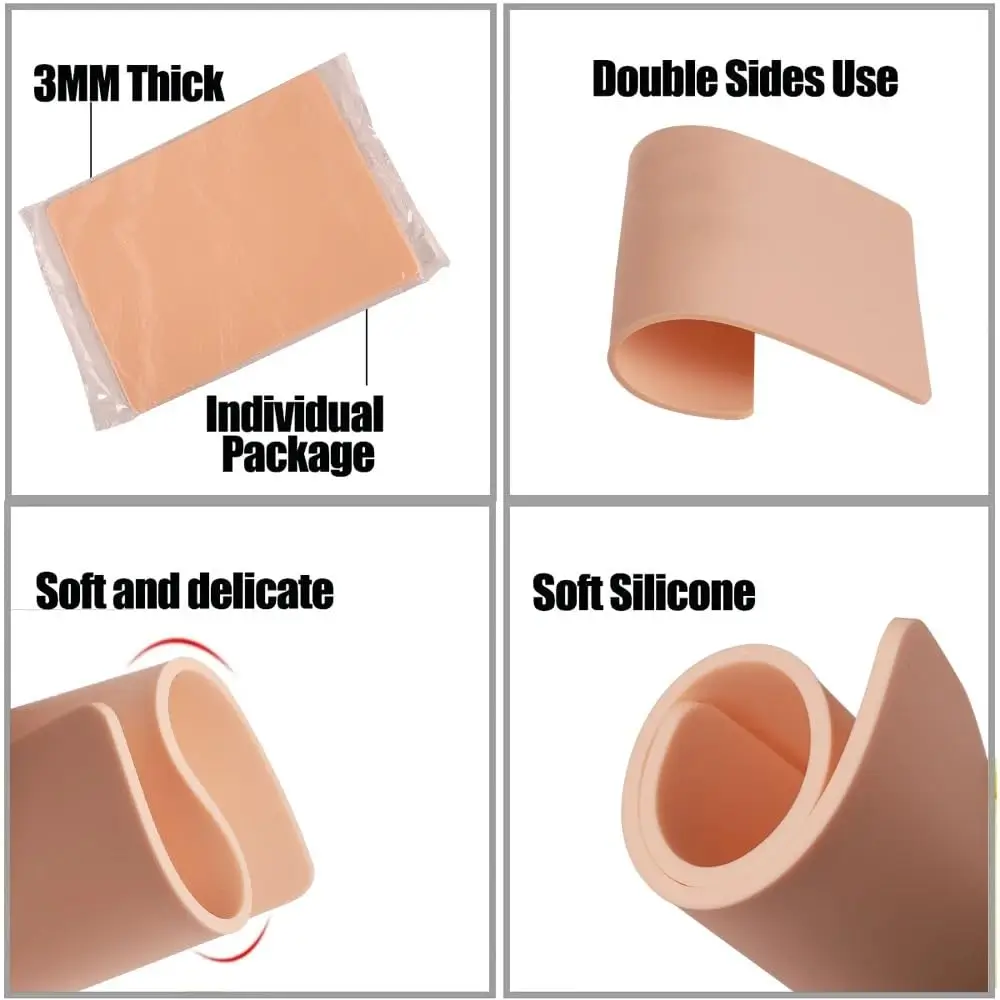 3MM Tattoo Practice Skin Blank Double Sides Fake Tattoo Training Skin for Tattoo Artist Beginner Tattoo Accessories