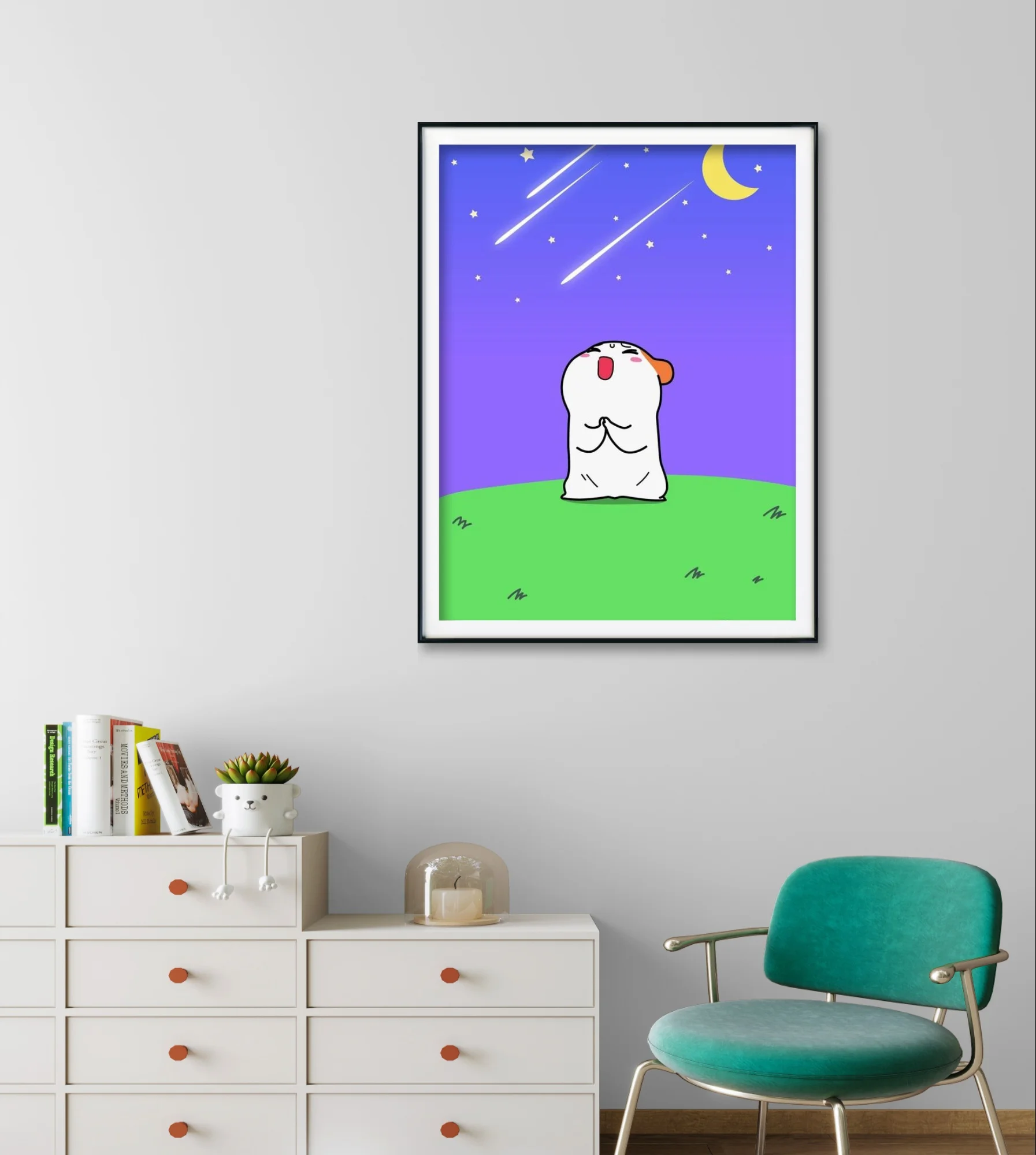 O-Oruchuban E-Ebichu Diy Diamond Painting Kit Cartoon Hamster Poster Diamond Embroidery Cross Stitch Home Wall Decor Child Gift