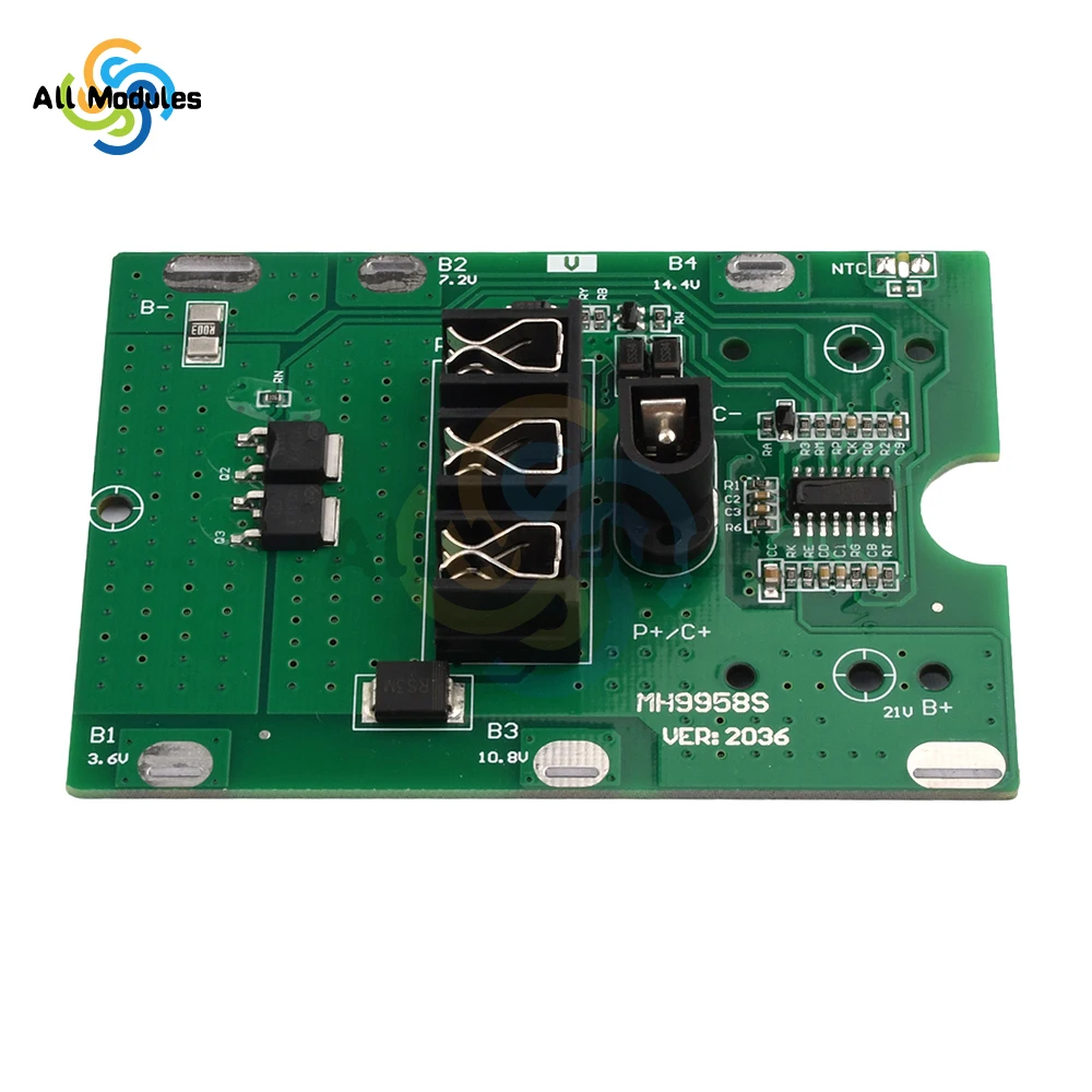 5S 21V 20A Battery Charging Protection Board Lithium Battery Protection Circuit Board BMS Module for Tools Drill Motor