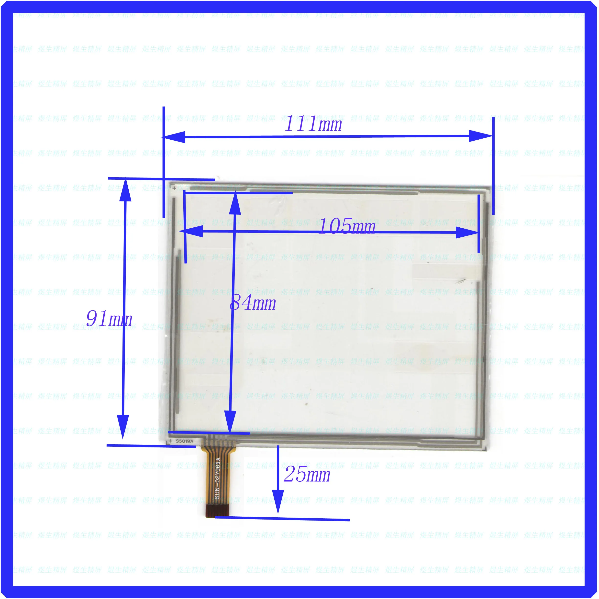 S5019A 5 inch  Touch Screen   7lines  111*91mm Digitizer Welding type compatible For GPS car DVD sensor glass 111*91