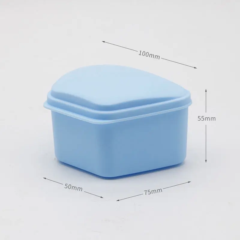 30pcs Ladder Shape Plastic Denture Bath Box Case Dental False Teeth Appliance Container Trapezium Denture Storage Boxes