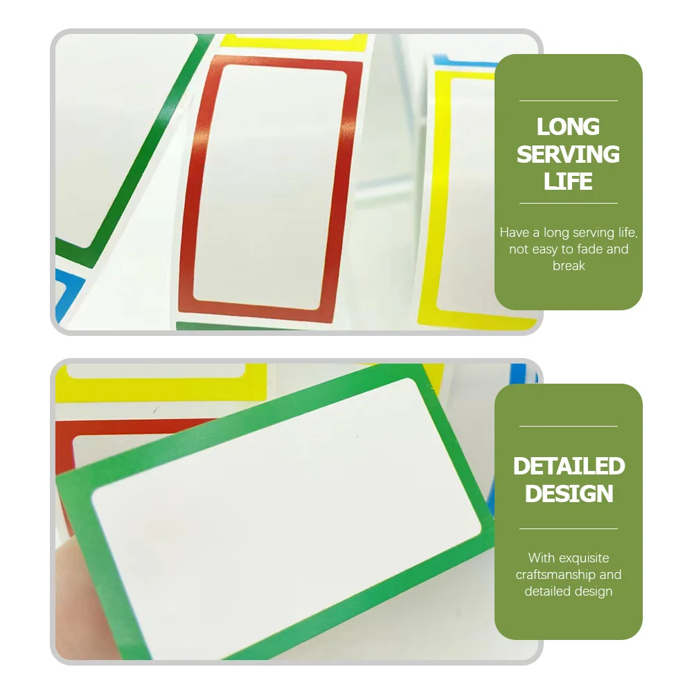 

4 Rolls Blank Name Tags Sticker Labels Colorful Rectangular Organizing Labels for Pantry Kitchen Storage Containers