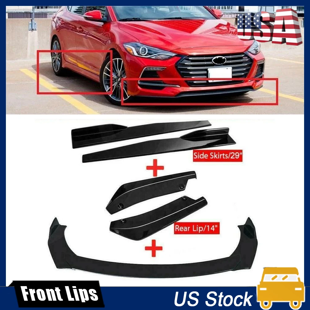 Universal Front Bumper Lip Chin Diffuser Splitter Separator Bumper Lip Winglets Side Skirt Extension Protector Cars Accessories