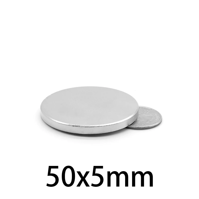 1/2/3/5PCS 50x5mm Strong Magnetic Magnets 50mm X 5mm Disc Powerful Bulk Round Neodymium Magnets 50x5mm N35 Big Disc Magnet 50*5