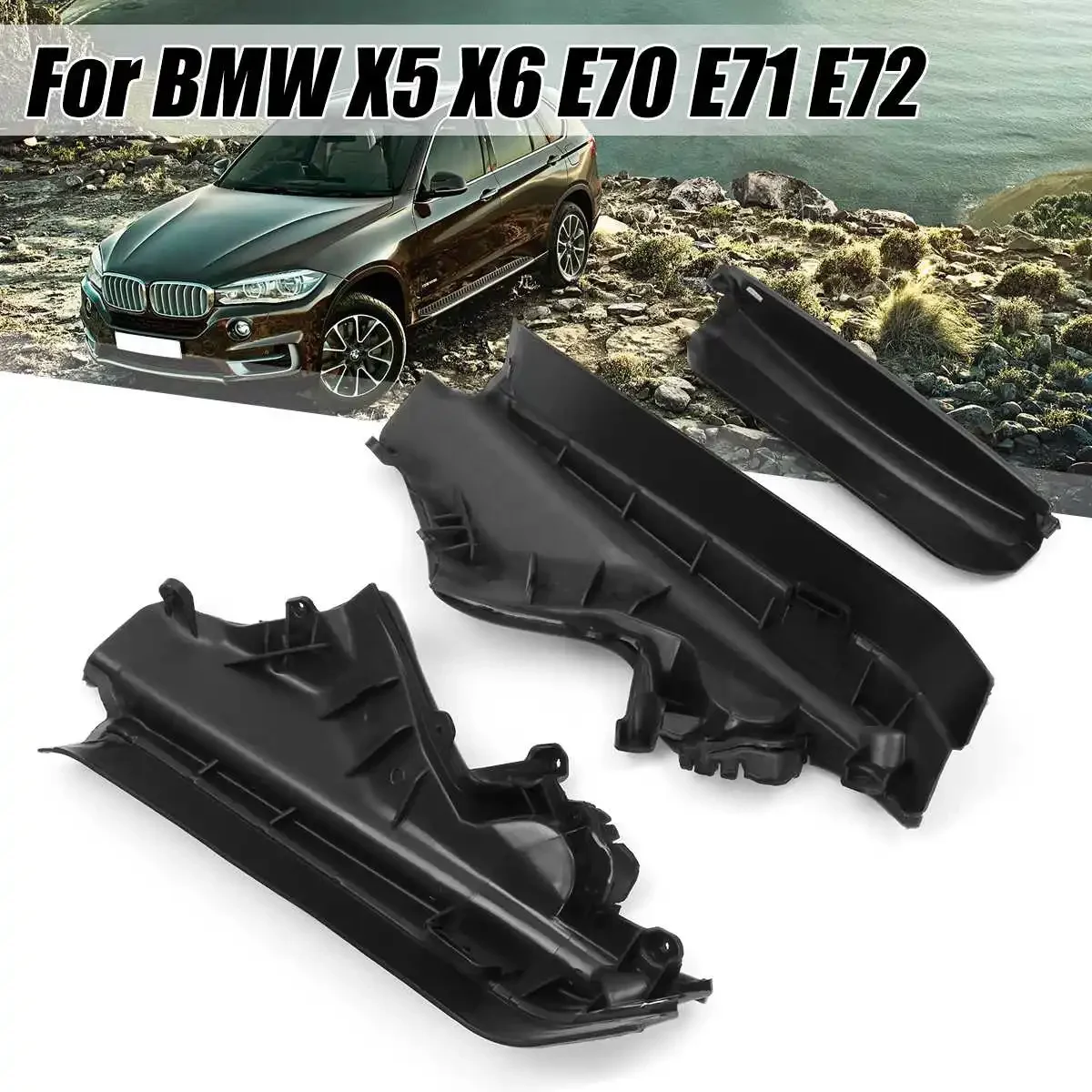 

3pcs/set Car Front Engine Upper Compartment Partition Panel For BMW X5 X6 E70 E71 E72 51717169419 51717169420 51717169421