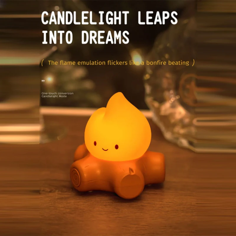 

Rechargeable Cute Night Light Led Candles Table Lamp Usb Minimalist Desk Bedroom Bar Room Decoration Atmosphere Mood Light