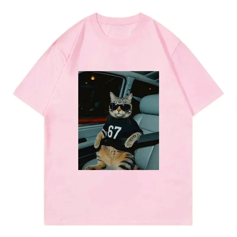 67 Cool Cat Funny Meme Graphic Printed T Shirts Women Clothing Fashion T-shirt Summer Short Sleeve Women Clothing