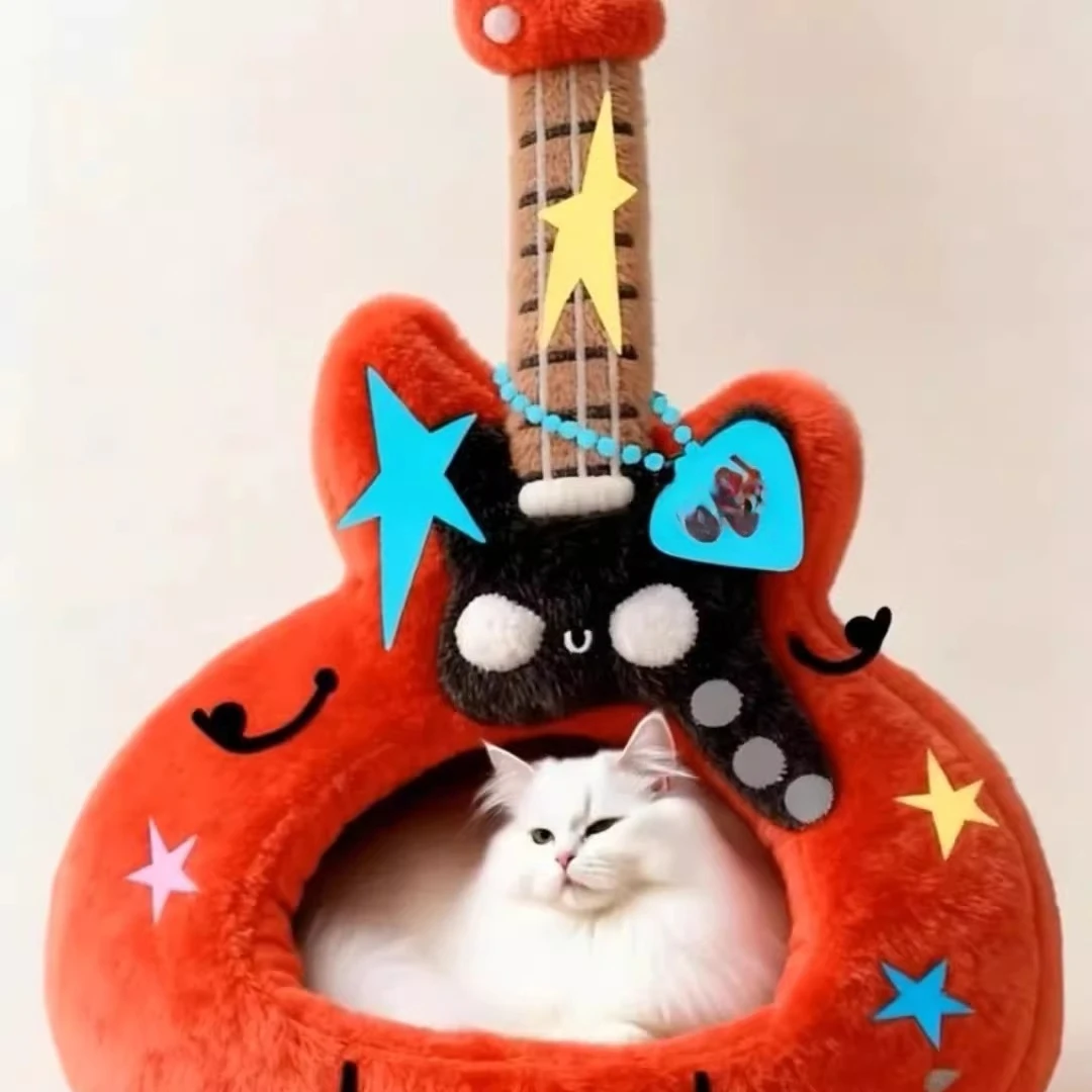 

Winter limited rock guitar cat nest safe cat sleeping nest