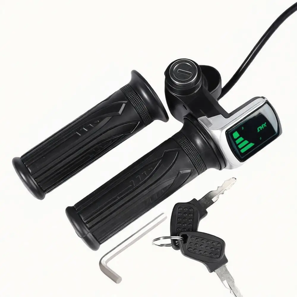 Electric Bicycle Handlebar Throttle LCD Display Battery Level Indicator For 36V 48V 60V E Bike Scooter Riding Parts Accessories