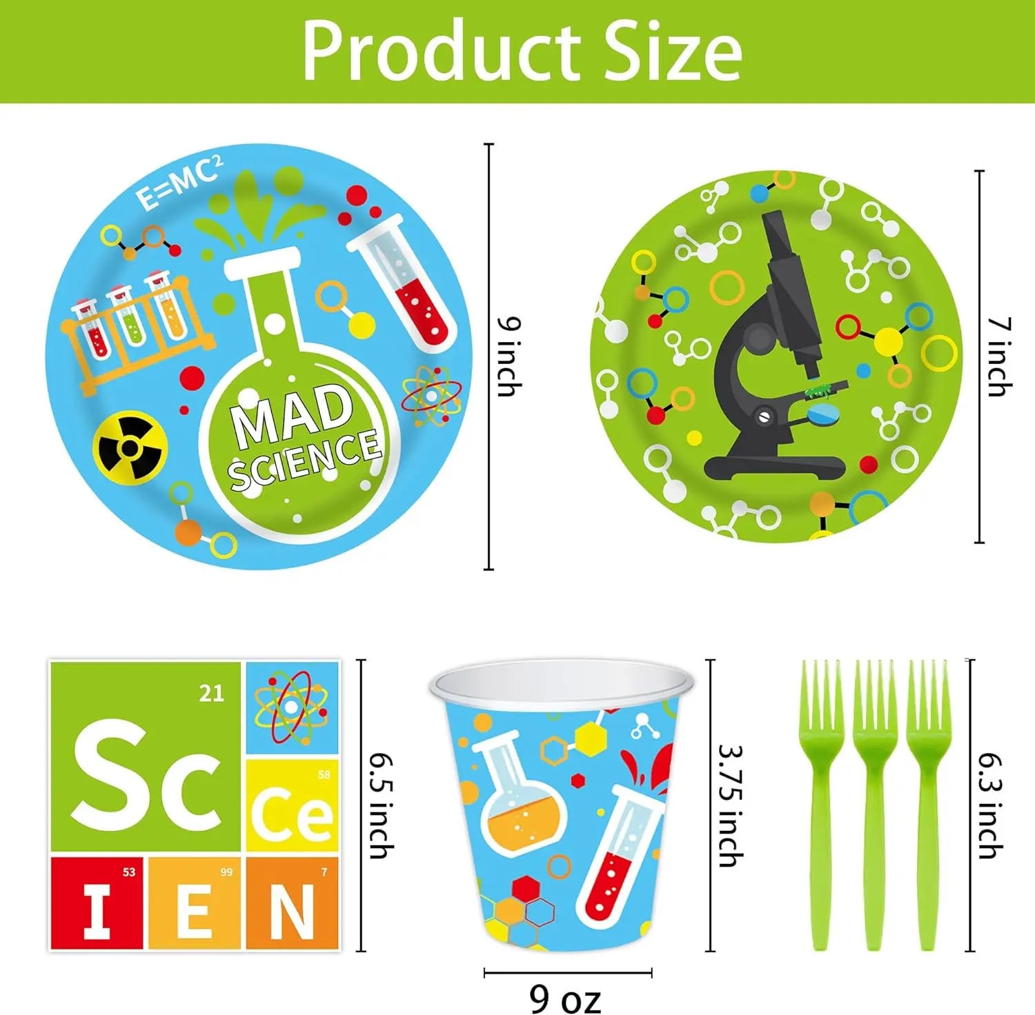 Science Birthday Party Decorations Disposable Party Supplies Themed Science Party Plates Cups Napkins Forks Tableware Party Deco