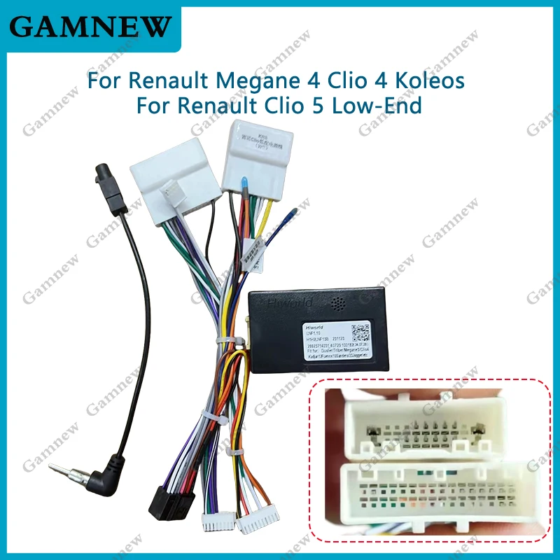 

Car 16pin Wiring Harness Adapter Canbus Box Decoder Koleos Android Radio Power Cable For Renault Megane 4 Clio 4 LNF1.10