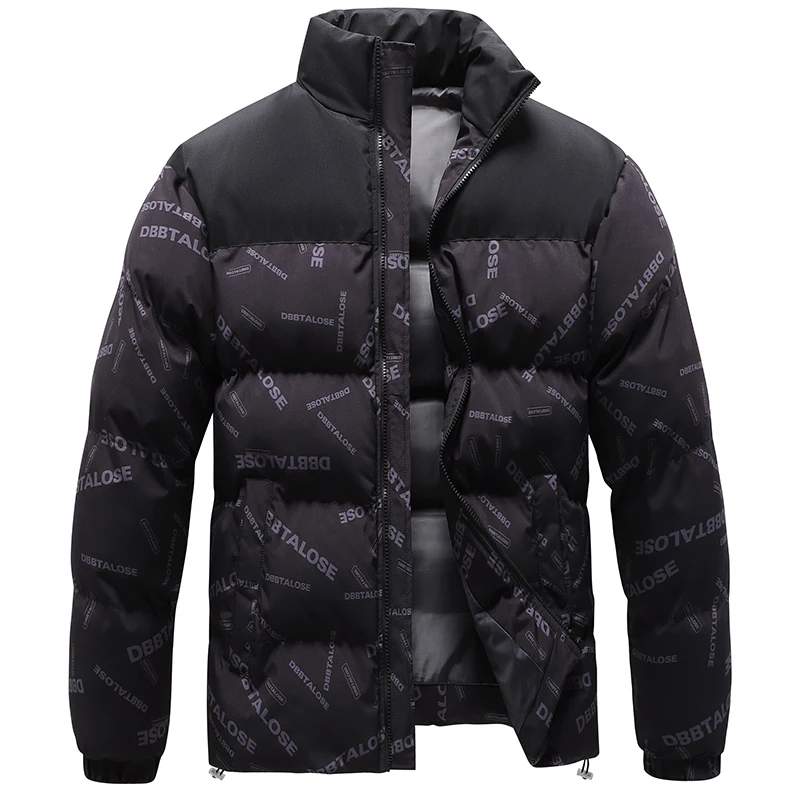 Wram-Parkas impermeables con estampado de letras para hombre, chaquetas gruesas a prueba de viento, abrigo informal para otoño e invierno, novedad