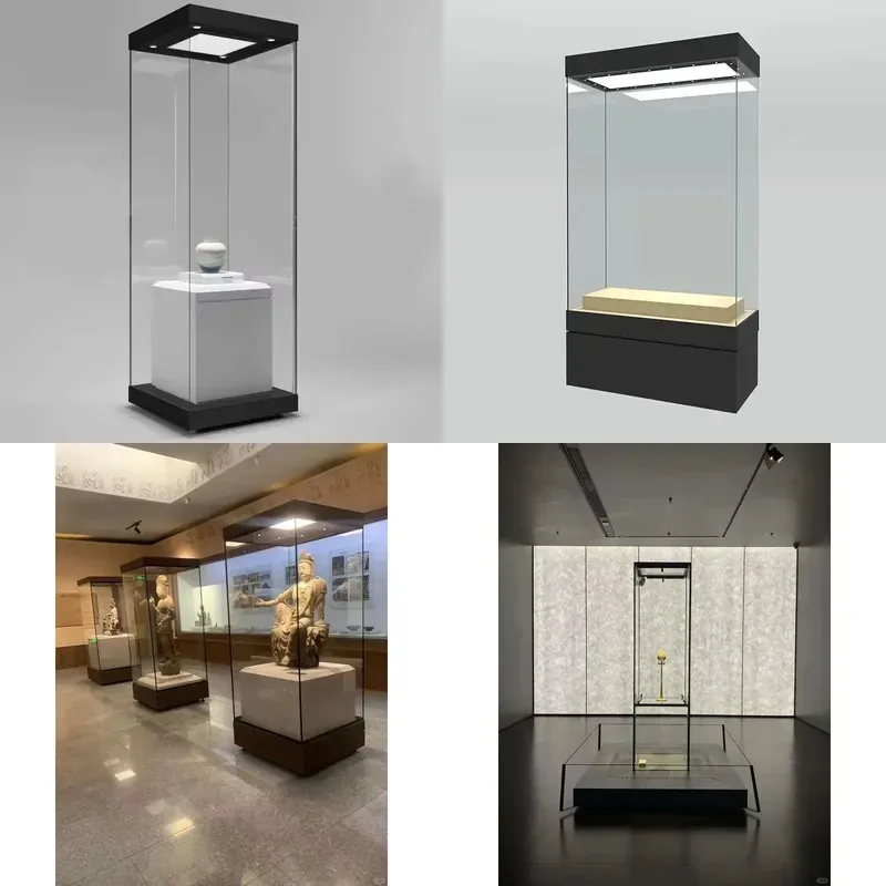 Museum Grade Display Case with Anti Reflective Glass Lockable Doors and Damping Hinges