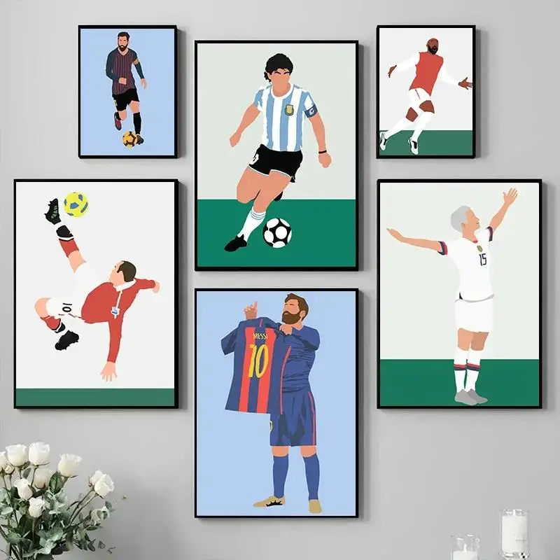 Iconic Sports Legends Messi  Ronaldo Canvas Wall Art  Minimalist Poster for Fans Room Decor Gift Home Decor  Perfect for Soccer