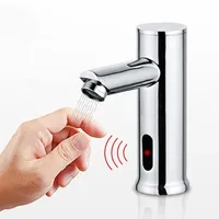 Hot Sale Bathroom Sink water taps Deck Mount Chrome Touchless Automatic Sensor Basin Faucet