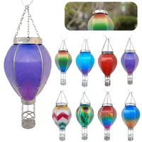 Solar Hot Air Balloon Outdoor LED Flame Appearance Hanging Lantern Decorative Light IP65 For Patio Garden Porch Yard Wedding