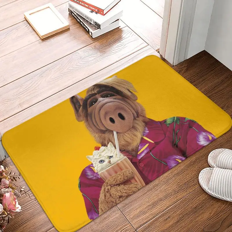 Custom Funny Alf Meme Doormat Mat Anti-Slip Alien Life Form Sci Fi Tv Show Bathroom Kitchen Living Room Rug Carpet 40*60cm