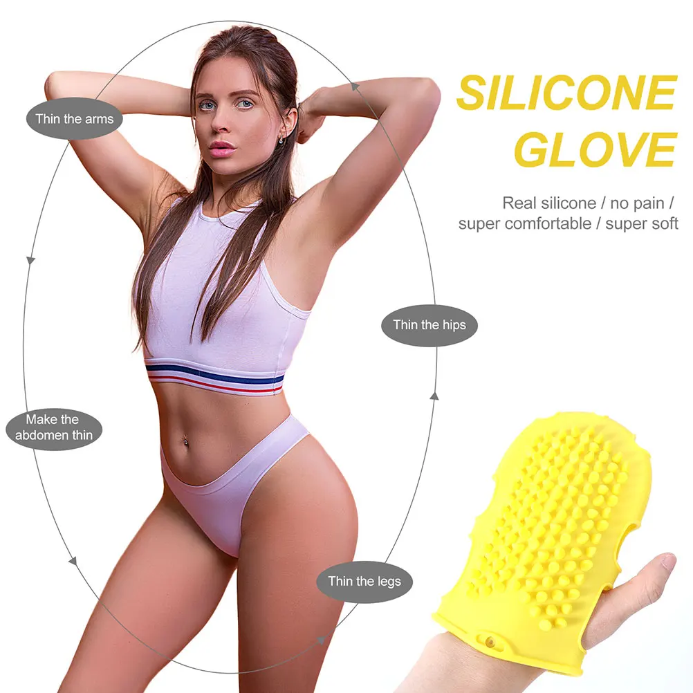 

2Pcs Exfoliating Shower Gloves Practical Gift for Family Friends with Flexible Silicone Bath Glove Shower Glove
