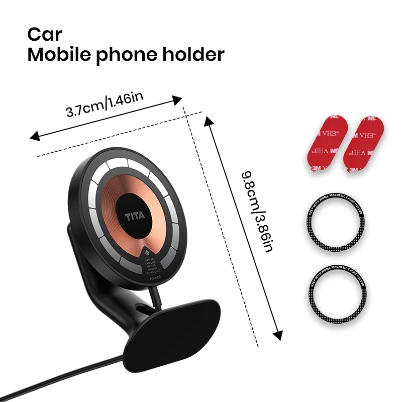 For Tesla 2021-2024 Model Y, and 2021-2023 Model 3 Phone Holder Magsafe Magnetic Wireless Interior Accessories