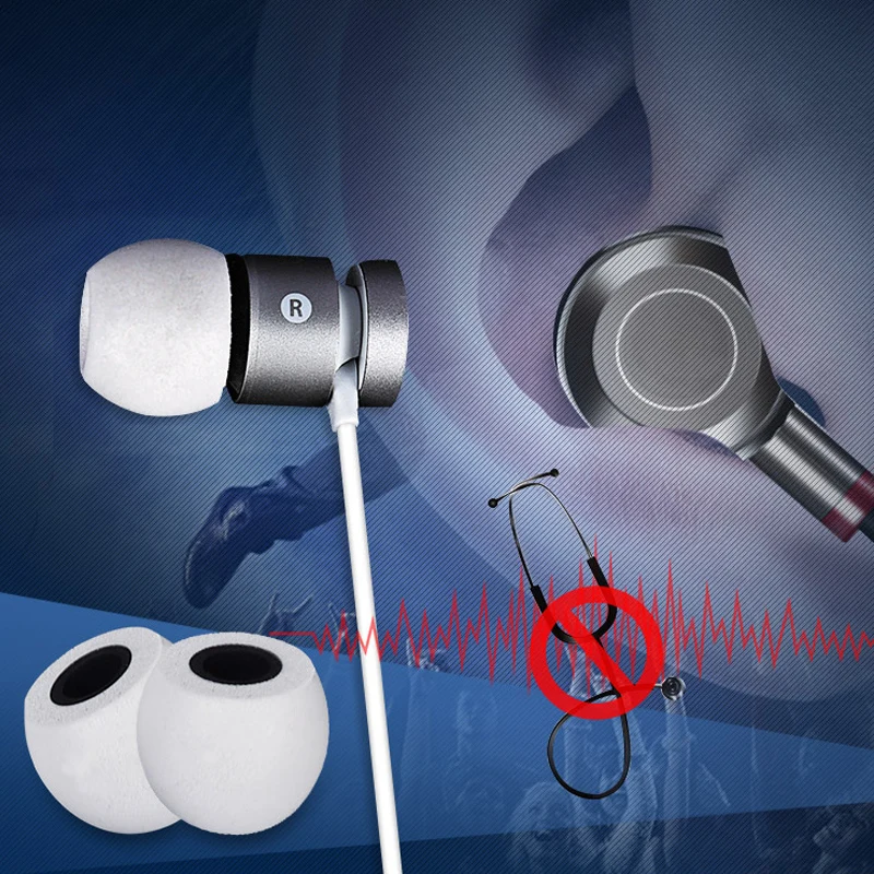 3Pairs Memory Foam Ear Tips TS-200 4.5mm (L M S) For SOUNDPEATS H1 In-ear Earphone 4.5mm-5.5mm Headset Noise Isolation Eartips