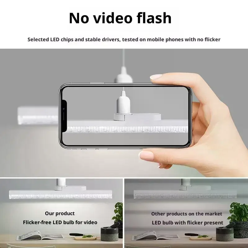 1/2Pcs E27 LED Lamp Strip Tube Lighting AC175-265V 15/18/24W 6500K Bulb Adjustable Direction 360° Indoor White Long Crystal Bulb