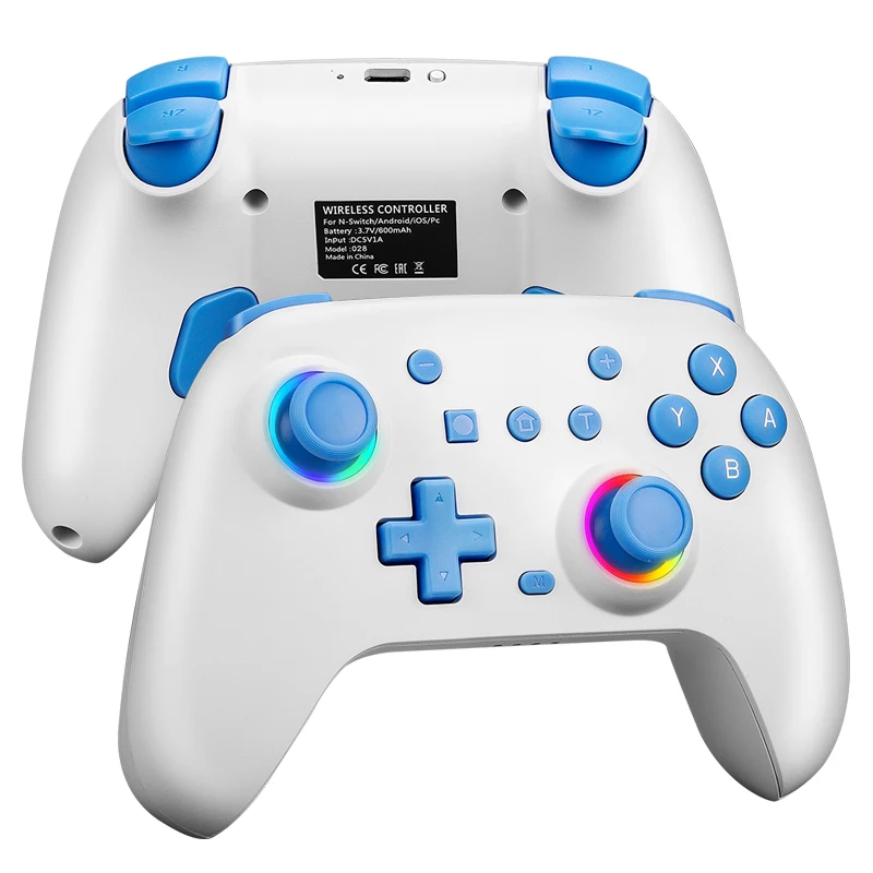 Controlador inalámbrico RGB para Nintendo Switch/Switch 2/Steam/Android Gamepad PC Joystick Joypad Controle con función Turbo
