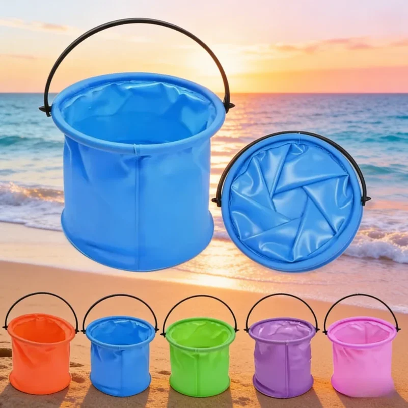 

Beach Sand Bucket Toy Collapsible Bucket Gardening Tool Outdoor Pool Play Tool Kids Summer Water Fun Toy Birthday Gift