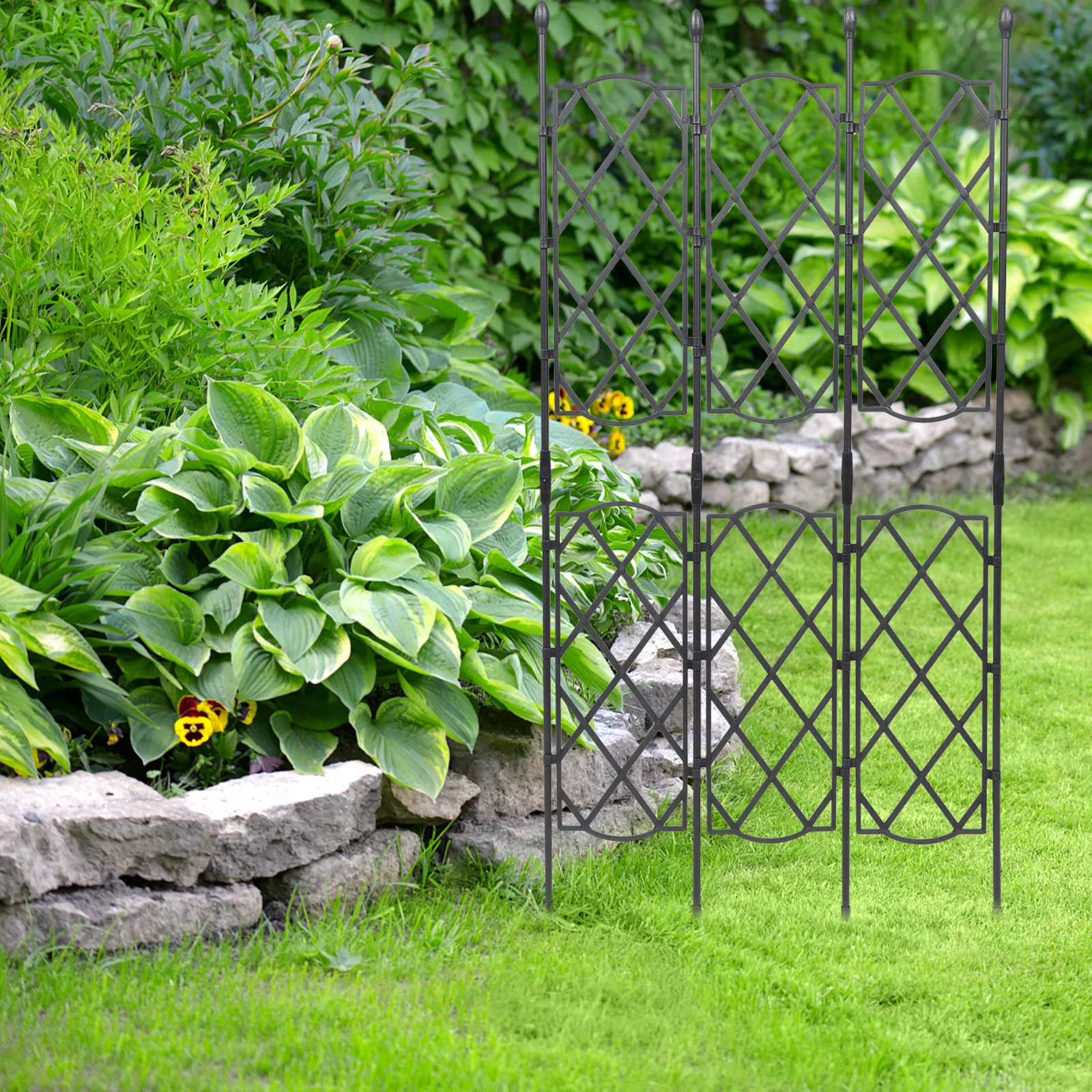 Screen Flower Stand Plant Vine Support Gardening Accessory Scaffold Plants Durable Plastic Coated Steel Tube Strong Bearing