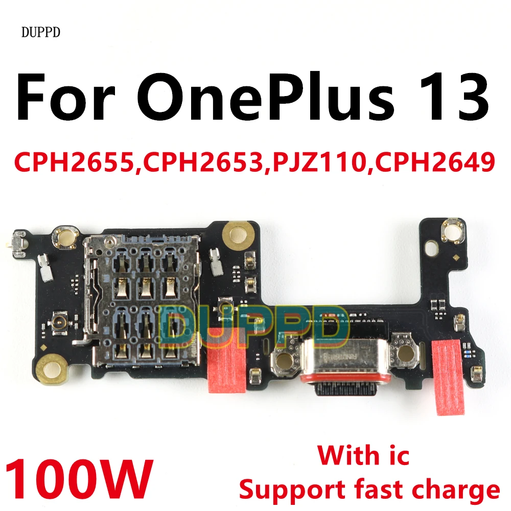 

SIM Card Slot Tray Socket USB Charge Board Port For OnePlus 13 1+ 13 Fast Charging Dock Microphone MIC Plate Flex Cable 100W