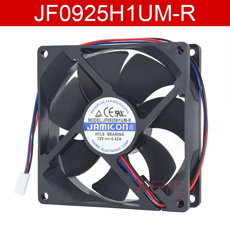 

For Jamicon JF0925H1UM-R 90x90x25mm DC 12V 0.42A 3-Wire Server Square Fan