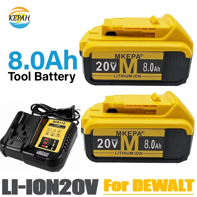 

New 100% Original 8000mAh 20V for Dewalt Power Tool Battery DCB206 20V 8.0Ah Battery DCB206 20V Battery DCB205 DCB204-2