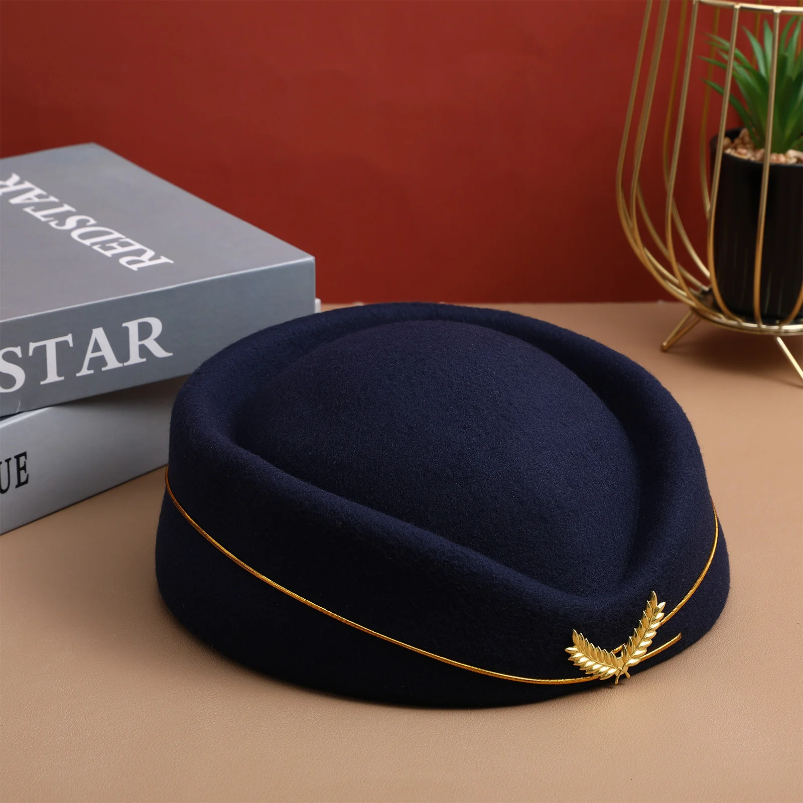 

Airline Stewardess Hat Flight Attendant Cap Women Accessories Lightweight Soft Bright Color One Size Fits Most Costume Party