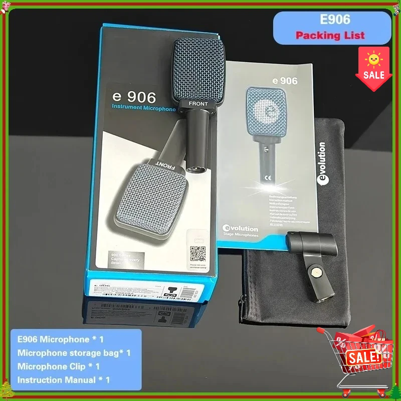 

Высококачественный динамический микрофон серии Evolution 900 E906 с гиперкардиоидной диаграммой направленности (2 шт.) для живых трансляций, конференций и вокала.